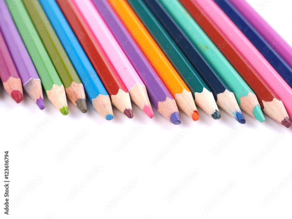 colored pencils on white background colored pencils on white background