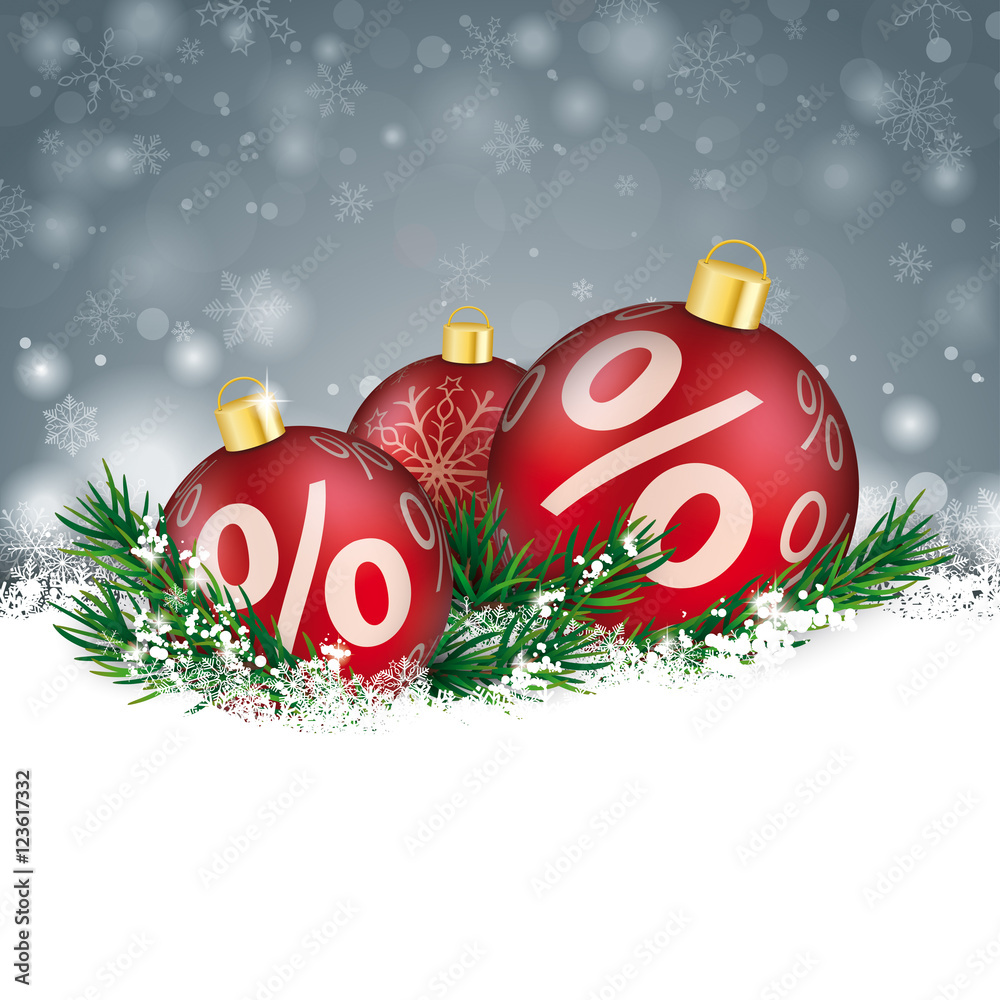 Gray Christmas Snowflakes Red Sale Baubles