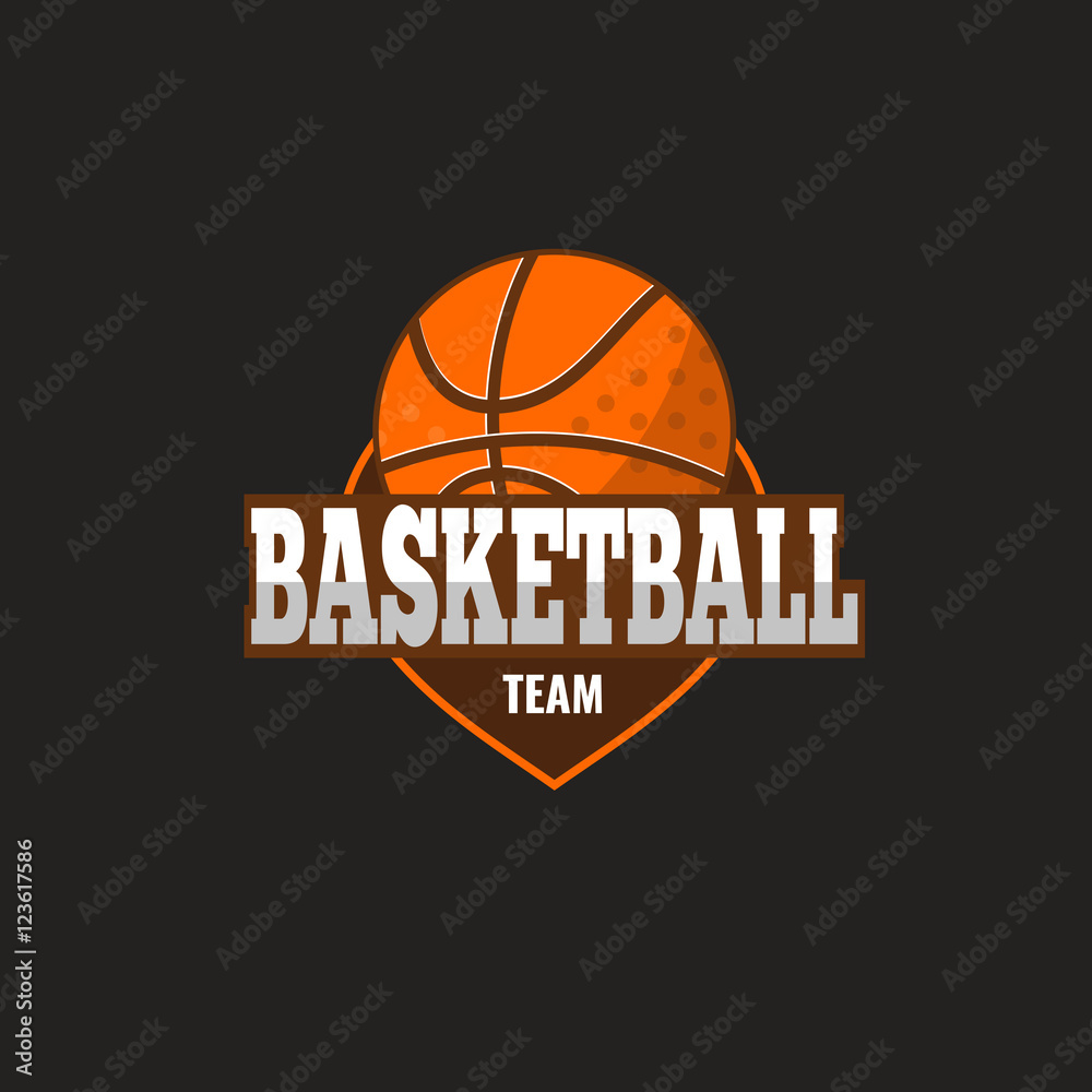 Basketball vector sport logo, label. Modern emblem