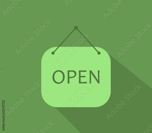 sign open in flat design