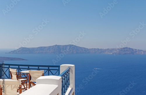 balcony with view on caldera of Santorini