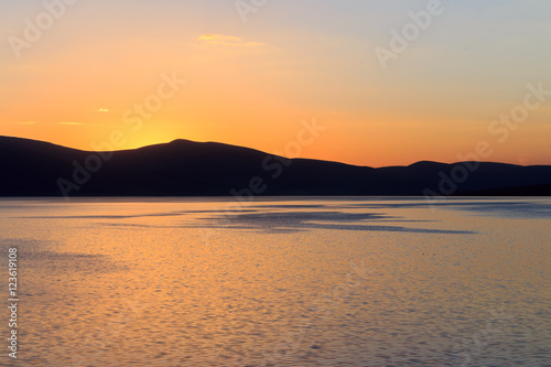 Great lake and sunset views