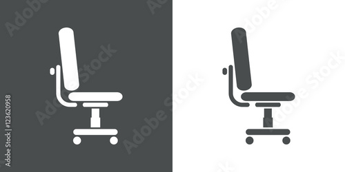 Icono plano silla oficina gris 