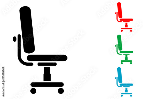 Icono plano silla oficina varios colores photo