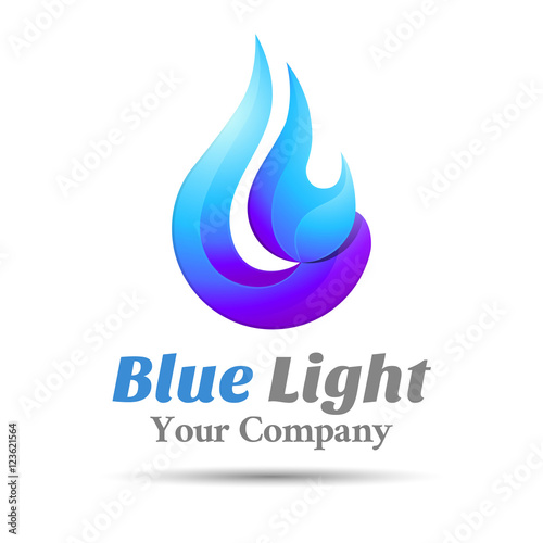 Flame Blue logo template. Vector business icon. Corporate branding identity design illustration for your company. Creative abstract concept.