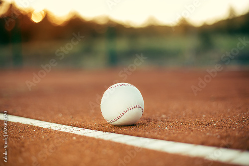Baseball ball on the pitchers mound