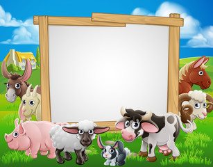 Deken met foto Boerderij Cartoon uithangbord met boerderijdieren  © Christos Georghiou