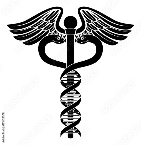 Caduceus DNA Double Helix Concept