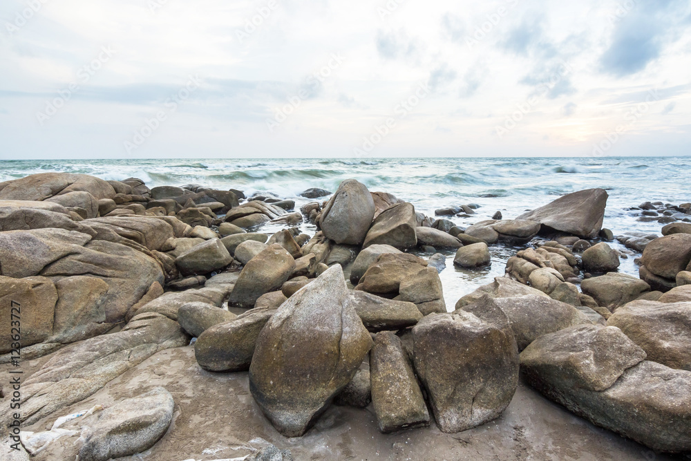 Pile of rocks on Mae Rumphueng Beach Pile of rocks on Mae Rumphueng Beach