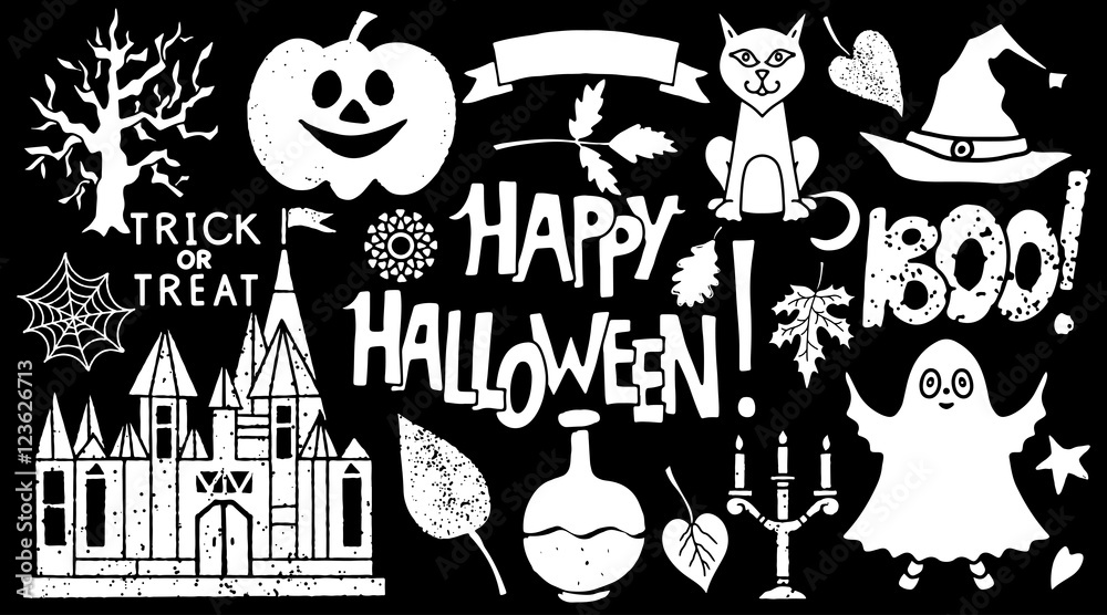 Halloween design elements set Halloween design elements set