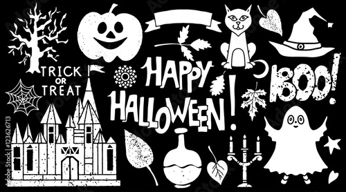 Halloween design elements set