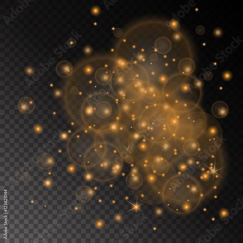 Vector orange lights concept abstract on transparent chess board background. Luxury design. Vector illustration
