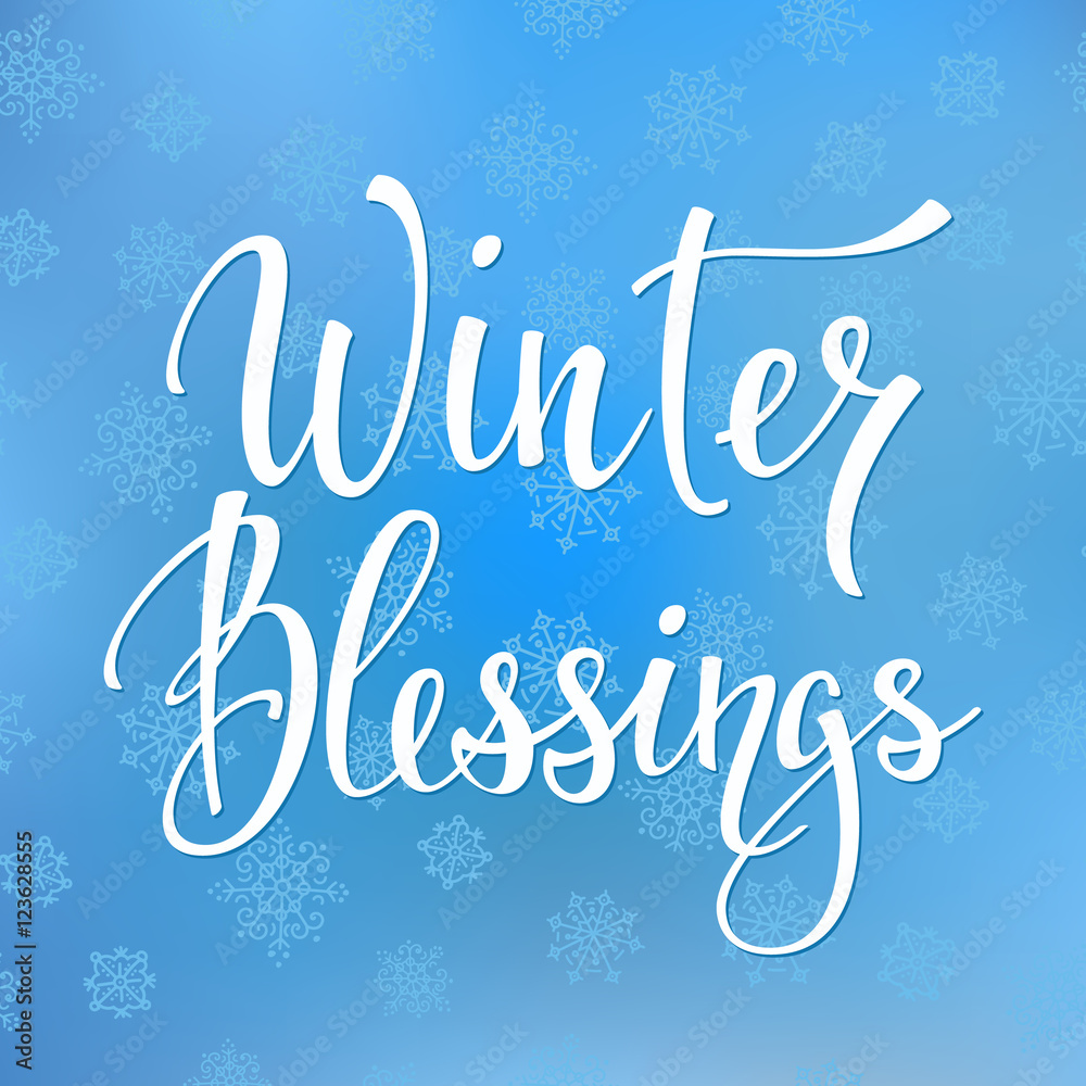 Winter Blessings Quote typography