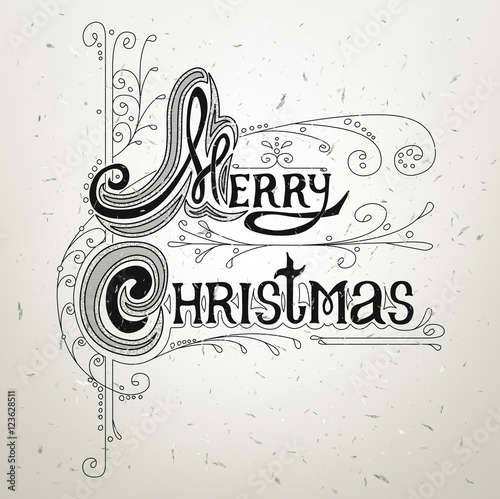 Merry Christmas  lettering design message.