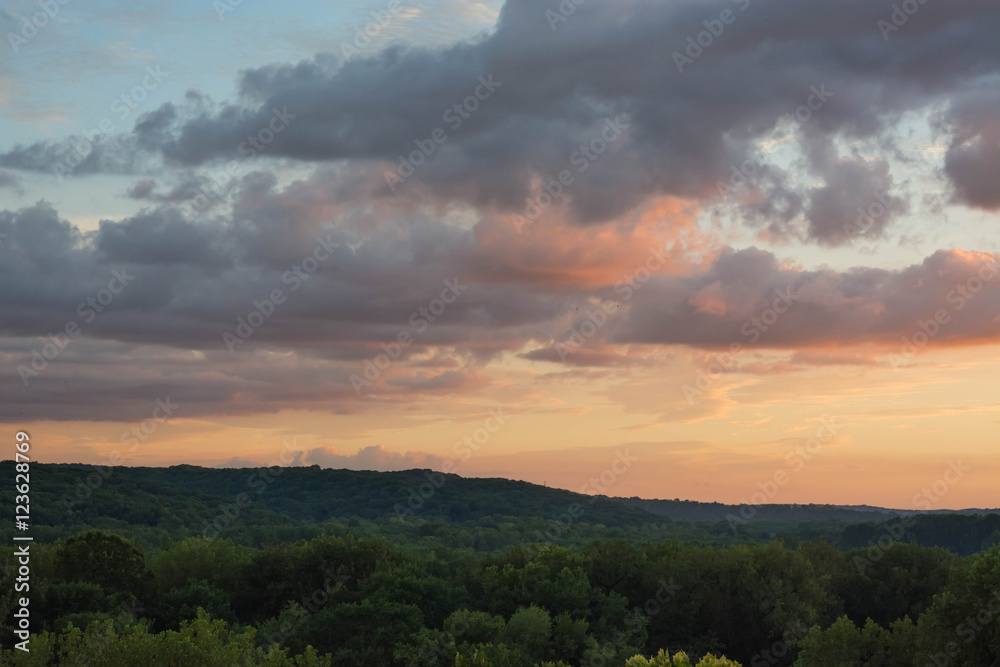 Sunset over Castlewood Park in Missouri. 