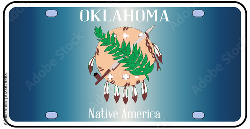Oklahoma  License Plate Flag
