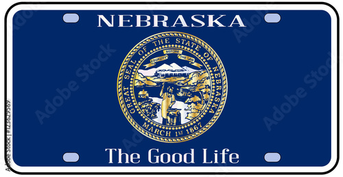 Nebraska License Plate Flag