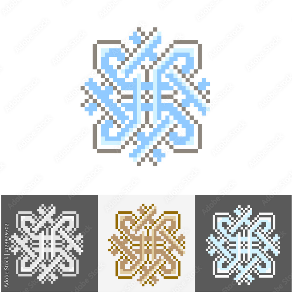 Fototapeta premium One Ornament different variants, vector illustration