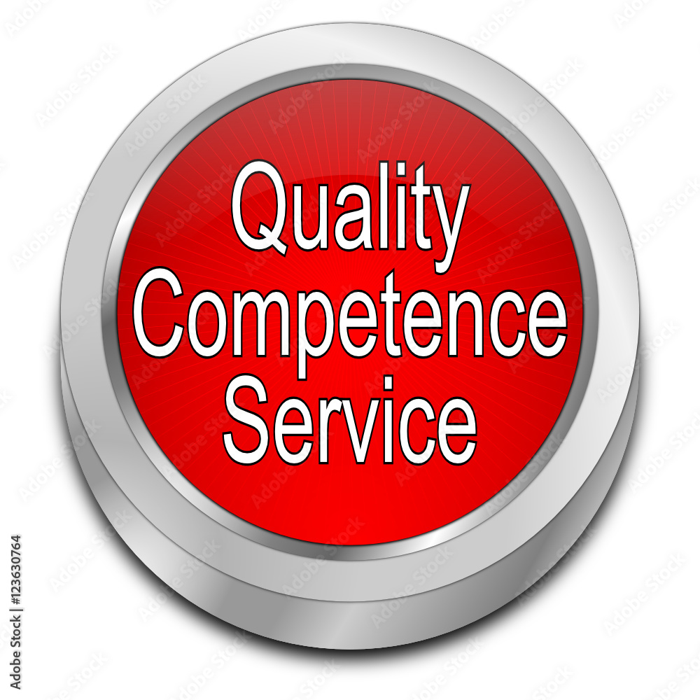 Quality Competence Service Button - 3D illustration Quality Competence Service Button - 3D illustration