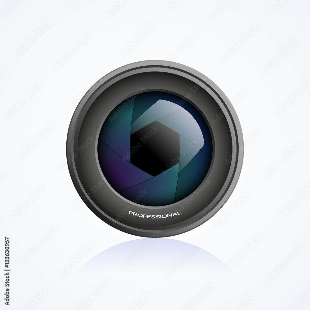 Shutter apertures, camera objective, lens, vector illustration Shutter apertures, camera objective, lens, vector illustration