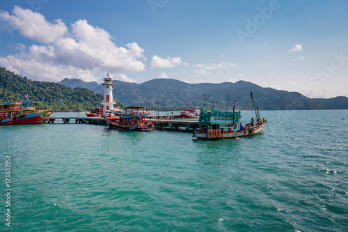 Lighthouse on a Bang Bao pier in Thailand © arbalest