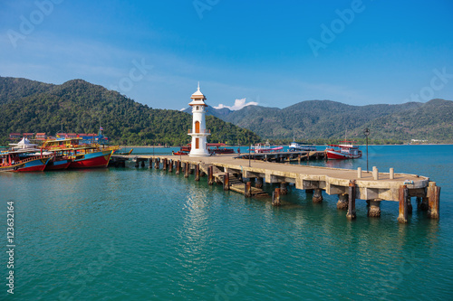 Lighthouse on a pier in Thailand