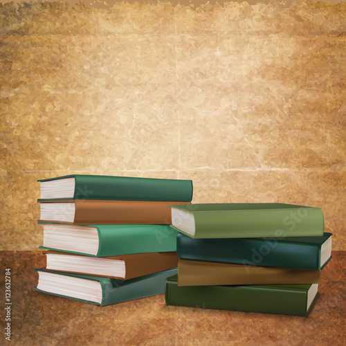Old books on vintage background