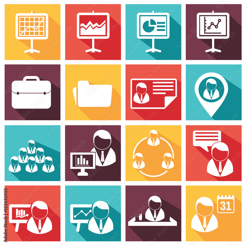Human resources and management icons set. Human resources and management icons set.