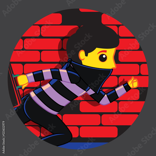 Running Thief Caught in Spotlight