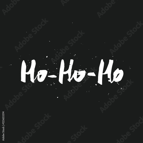 Ho-ho-ho - handdrawn Christmas lettering for greeting cards and invitations.