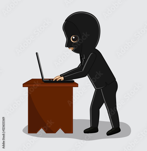 Hacker Trying to Hack Confidential Laptop