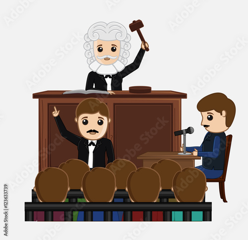 Judge Striking on Desk in Courtroom