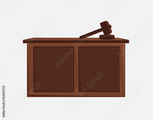Judge Hammer and Desk Vector