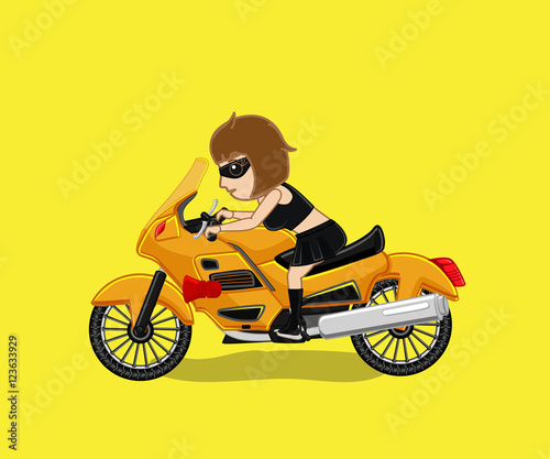 Female Thief Run Away Through Bike