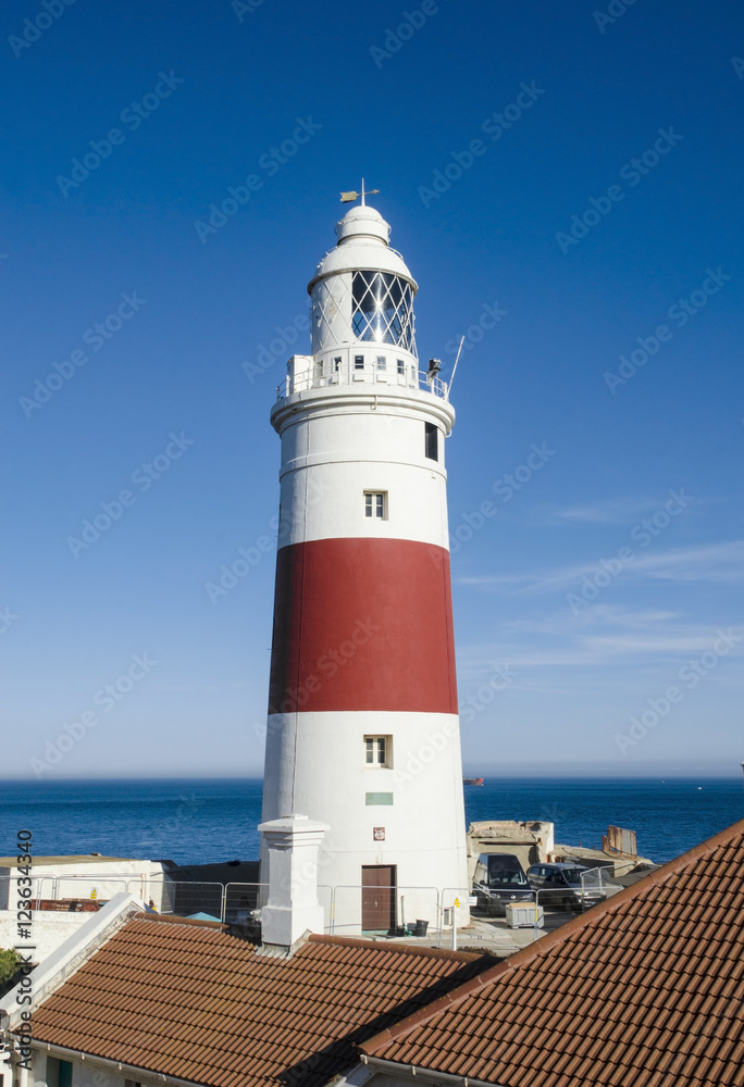 Europa Point Lighthouse (Trinity Lighthouse or Victoria Tower). British Overseas Territory of Gibraltar.
