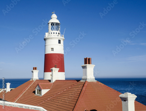 Europa Point Lighthouse (Trinity Lighthouse or Victoria Tower). British Overseas Territory of Gibraltar.