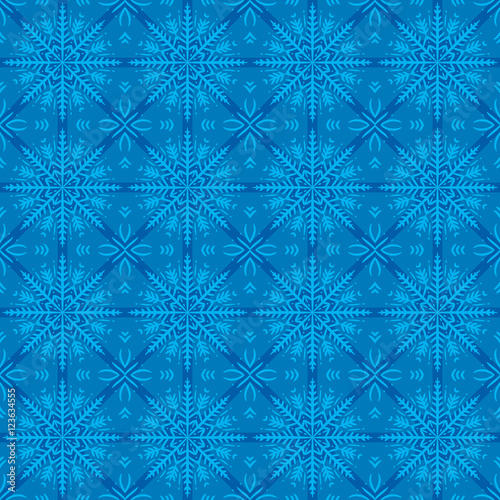 Blue christmas background with seamless pattern. Ideal for print