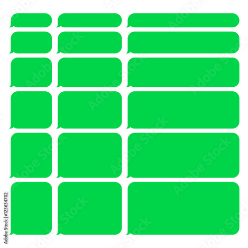 Green Smartphone SMS Chat Blank Bubbles Set. Vector