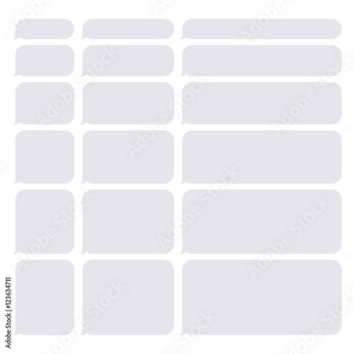 Gray Smartphone SMS Chat Blank Bubbles Set. Vector