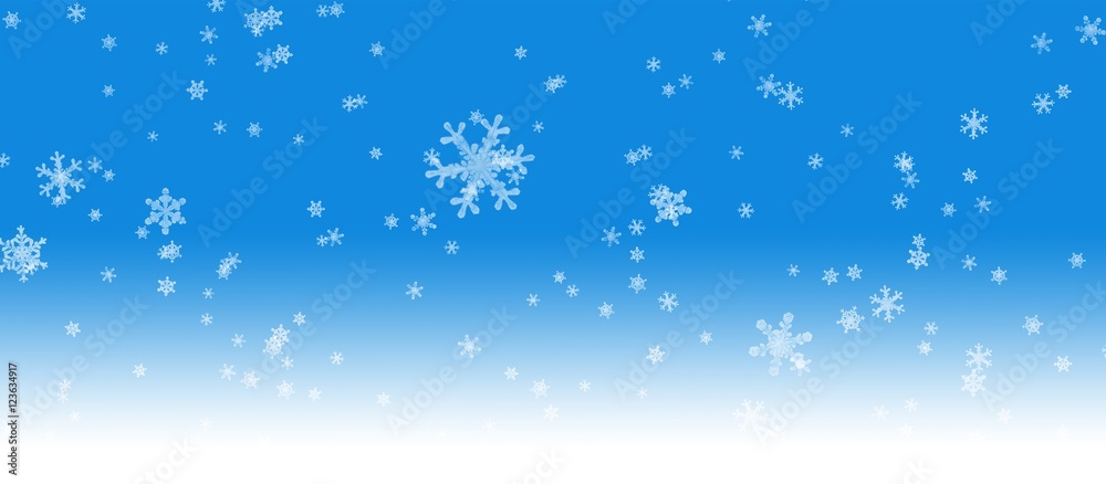 
Christmas blue background with snow 