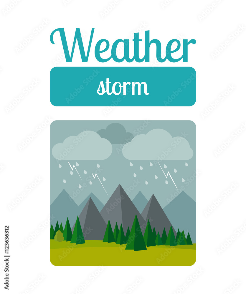 Fototapeta premium Weather illustration in flat style vector. Storm