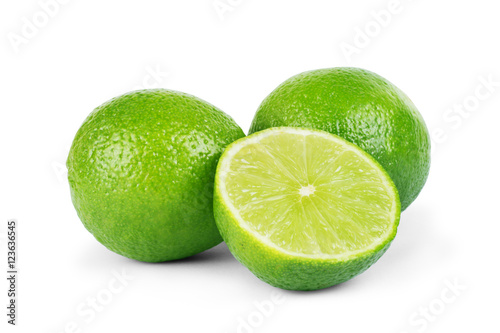 Citrus lime fruit isolated on white background cutout