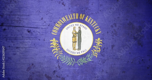 A grunge illustration of the state flag of Kentucky