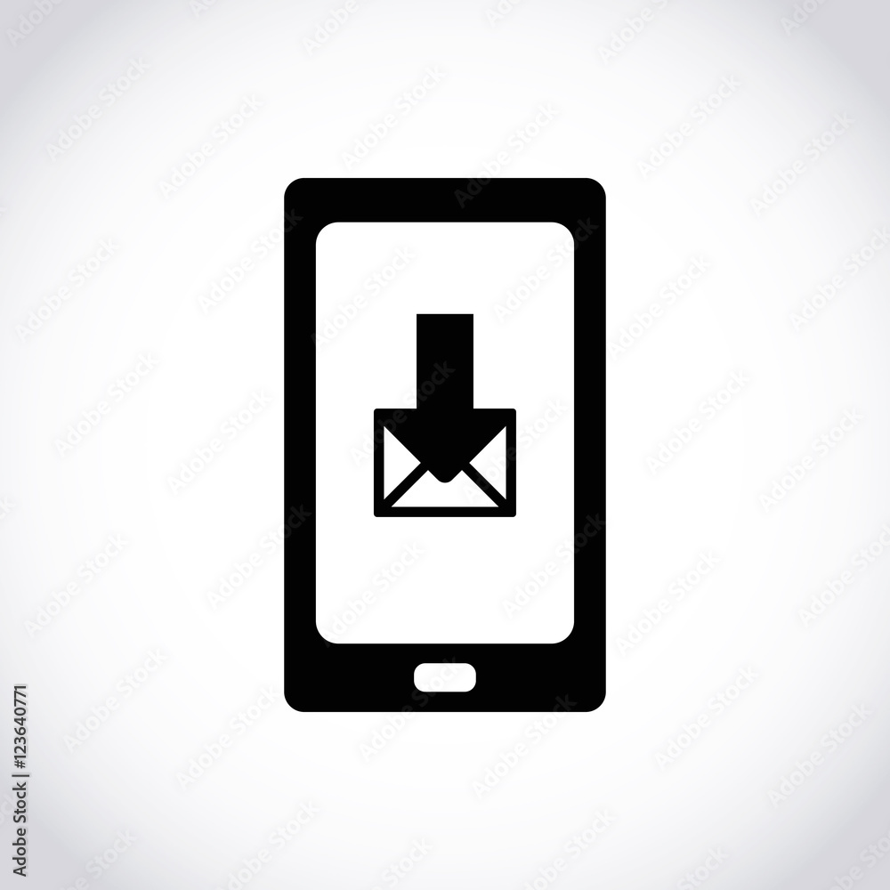 stock vector smartphone email or sms icon mobile mail sign simbol stock vector smartphone email or sms icon mobile mail sign simbol