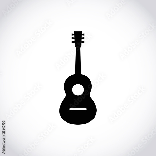 Acoustic guitar sign icon. Music symbol. stock vector illustration flat design