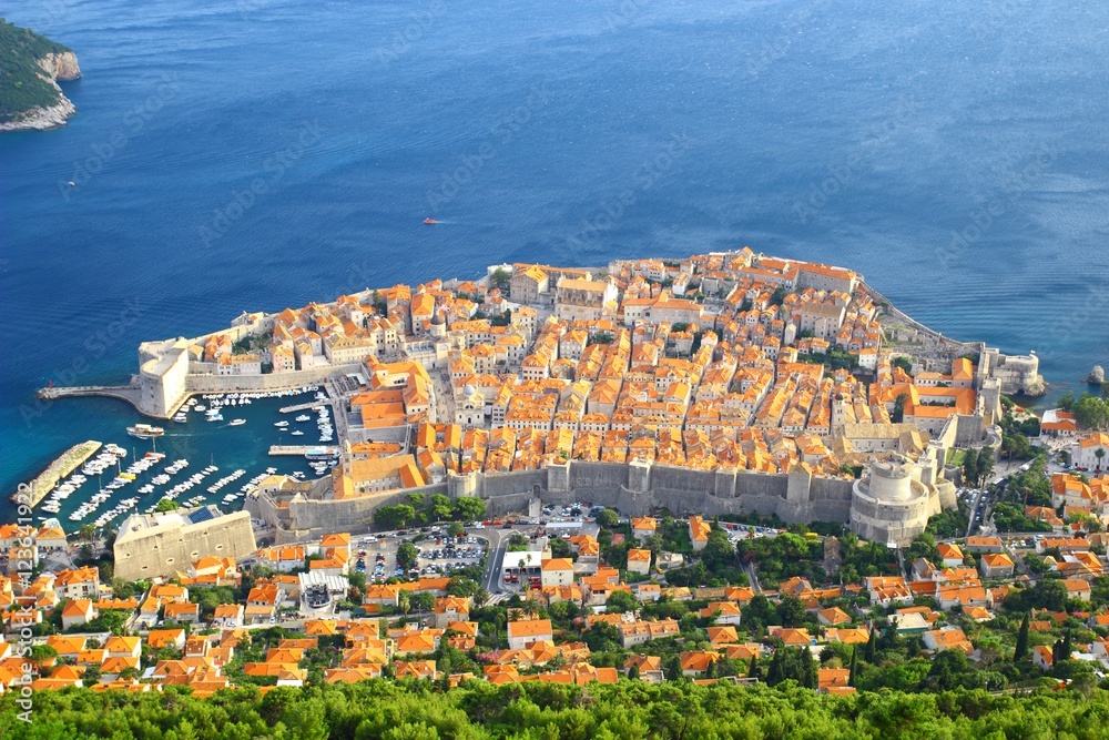 Panorama of Dubrovnik in Croatia