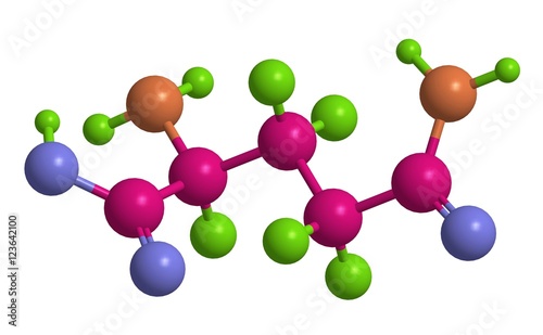 Molecular structure of L - glutamine photo