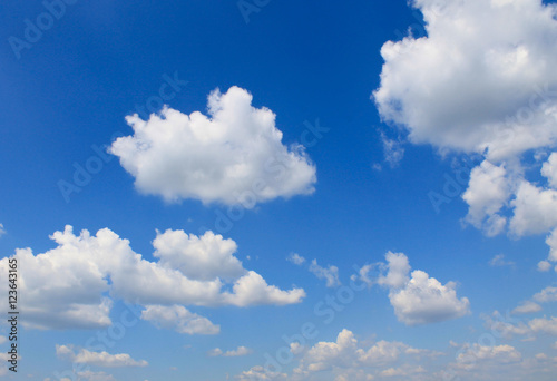 White clouds in the blue sky