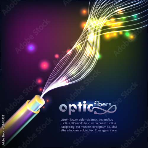 Optic Fibers Background with cable