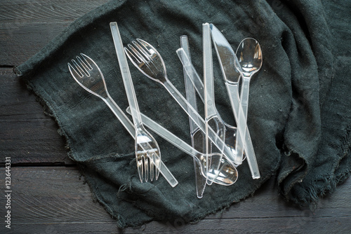 transparent plastic cutlery photo